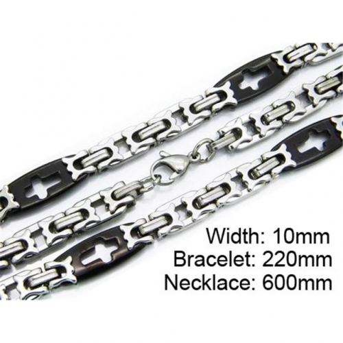 Wholesale Stainless Steel 316L Necklace & Bracelet Set NO.#BC55S0117I30