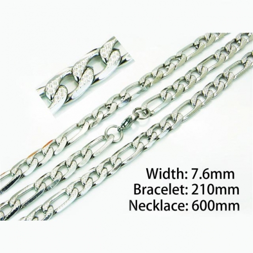 Wholesale Stainless Steel 316L Necklace & Bracelet Set NO.#BC61S0423OL