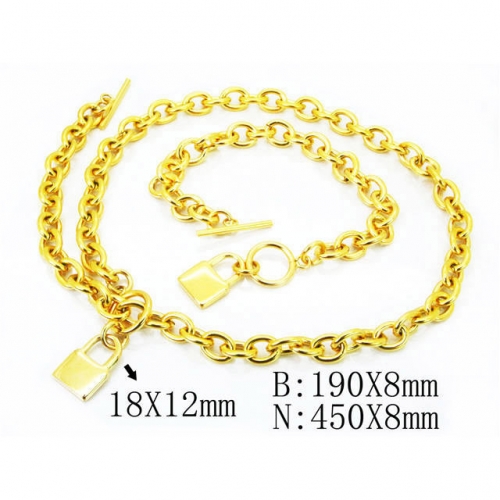 Wholesale Stainless Steel 316L 18K-Gold Jewelry Sets NO.#BC40S0297JJE