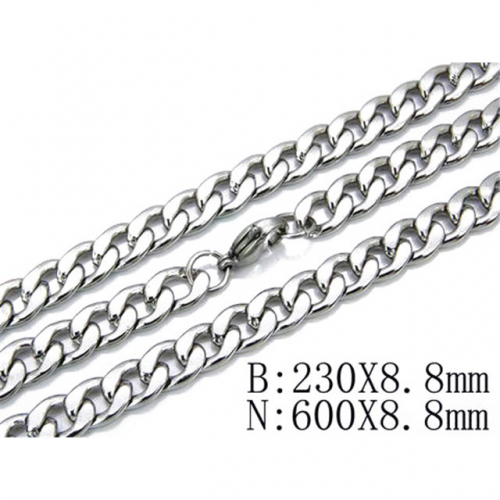 Wholesale Stainless Steel 316L Necklace & Bracelet Set NO.#BC61S0179P0