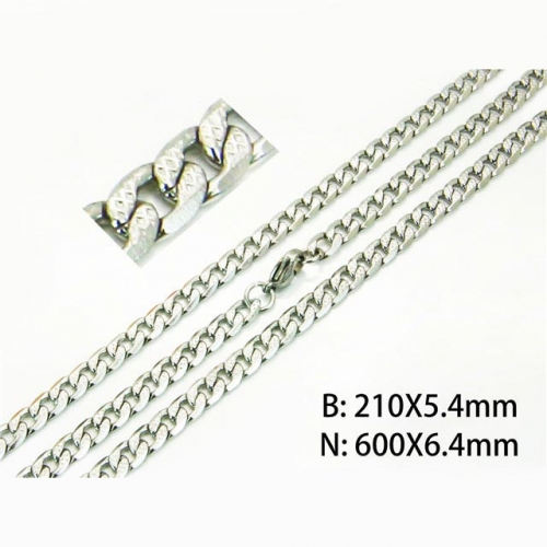 Wholesale Stainless Steel 316L Necklace & Bracelet Set NO.#BC61S0433MV