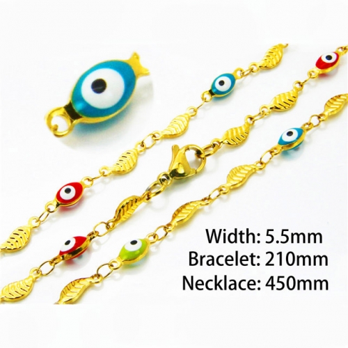 Wholesale Stainless Steel 316L Necklace & Bracelet Set NO.#BC39S0684PF