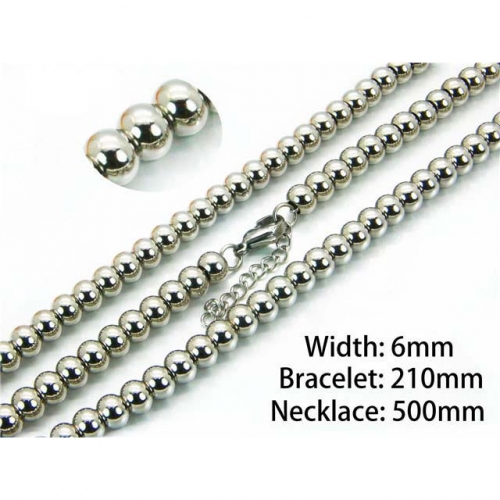 Wholesale Stainless Steel 316L Necklace & Bracelet Set NO.#BC76S0367PS