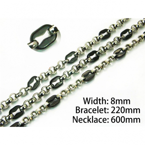 Wholesale Stainless Steel 316L Necklace & Bracelet Set NO.#BC55S0542IHT