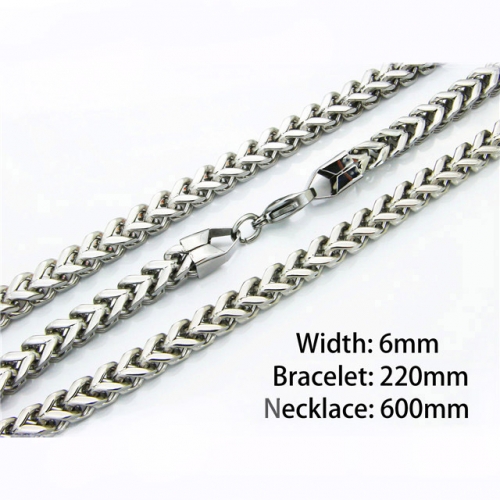 Wholesale Stainless Steel 316L Necklace & Bracelet Set NO.#BC40S0020J00