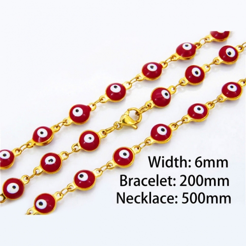 Wholesale Stainless Steel 316L Necklace & Bracelet Set NO.#BC40S0065H15
