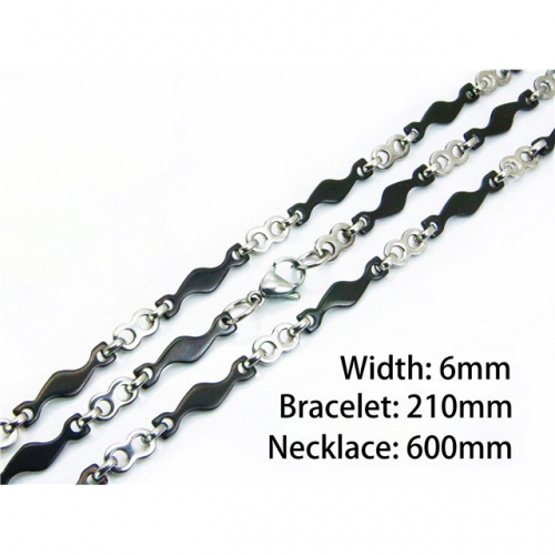 Wholesale Stainless Steel 316L Necklace & Bracelet Set NO.#BC55S0586IRR