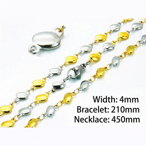 Wholesale Stainless Steel 316L Necklace & Bracelet Set NO.#BC39S0658MLR