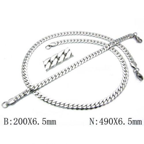 Wholesale Stainless Steel 316L Necklace & Bracelet Set NO.#BC70S0046OZ