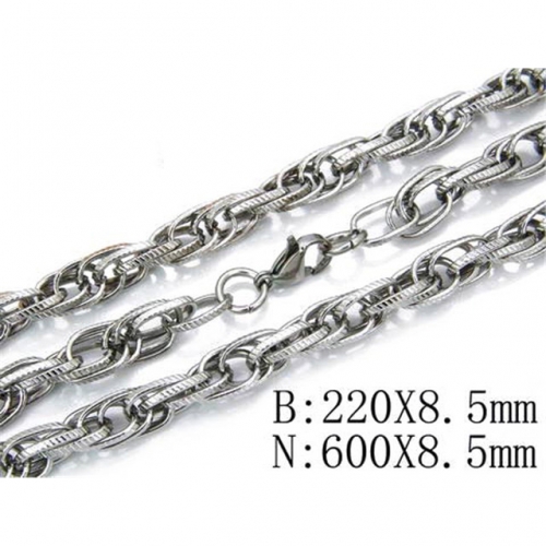 Wholesale Stainless Steel 316L Necklace & Bracelet Set NO.#BC40S0040H65