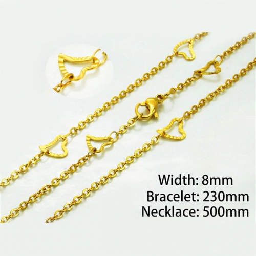 Wholesale Stainless Steel 316L 18K-Gold Jewelry Sets NO.#BC40S0219OL