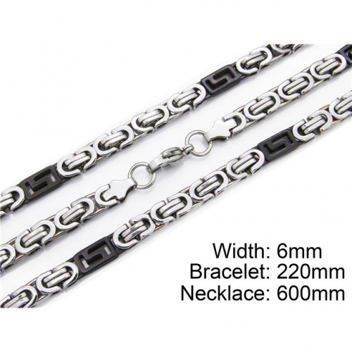 Wholesale Stainless Steel 316L Necklace & Bracelet Set NO.#BC55S0030I10