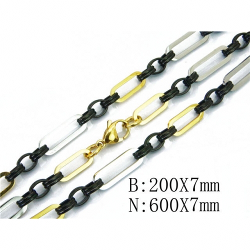 Wholesale Stainless Steel 316L Necklace & Bracelet Set NO.#BC40S0308JID
