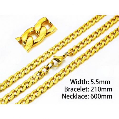 Wholesale Stainless Steel 316L 18K-Gold Jewelry Sets NO.#BC61S0314OE