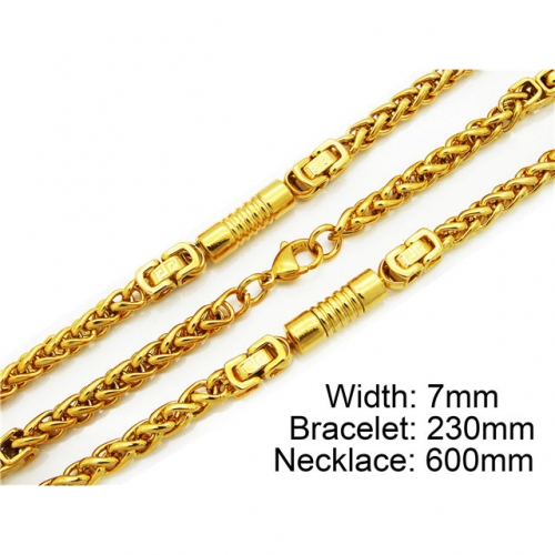 Wholesale Stainless Steel 316L 18K-Gold Jewelry Sets NO.#BC55S0053I50