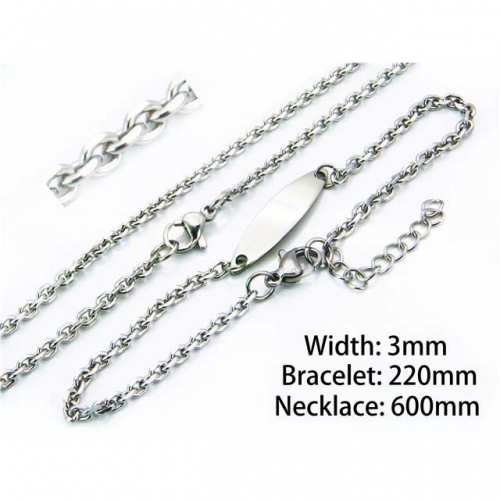 Wholesale Stainless Steel 316L Necklace & Bracelet Set NO.#BC70S0060LZ