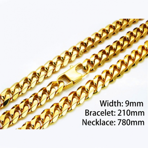 Wholesale Stainless Steel 316L 18K-Gold Jewelry Sets NO.#BC82S0043KIX