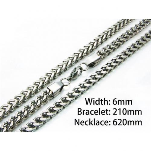 Wholesale Stainless Steel 316L Necklace & Bracelet Set NO.#BC61S0349HND