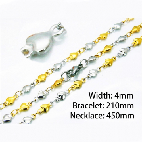 Wholesale Stainless Steel 316L Necklace & Bracelet Set NO.#BC39S0659MLY