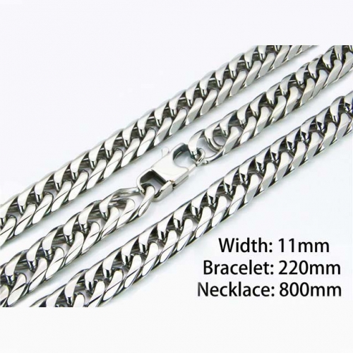 Wholesale Stainless Steel 316L Necklace & Bracelet Set NO.#BC82S0018KIZ