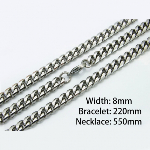 Wholesale Stainless Steel 316L Necklace & Bracelet Set NO.#BC40S0035H20