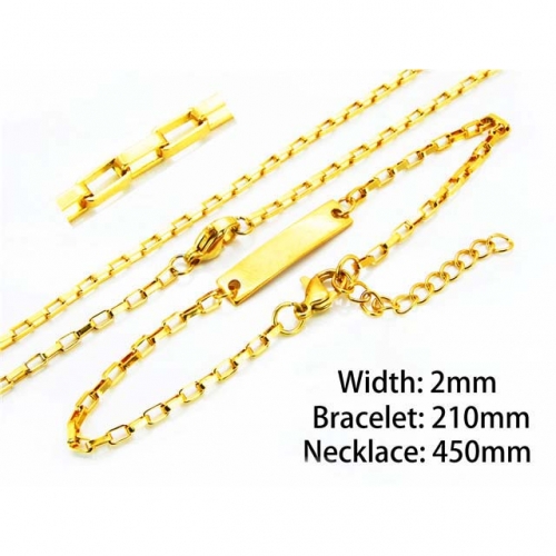 Wholesale Stainless Steel 316L 18K-Gold Jewelry Sets NO.#BC70S0071ML