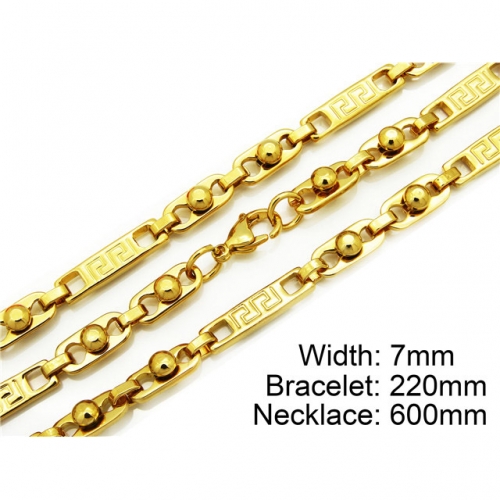 Wholesale Stainless Steel 316L 18K-Gold Jewelry Sets NO.#BC55S0056I40