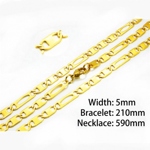 Wholesale Stainless Steel 316L 18K-Gold Jewelry Sets NO.#BC40S0174ML