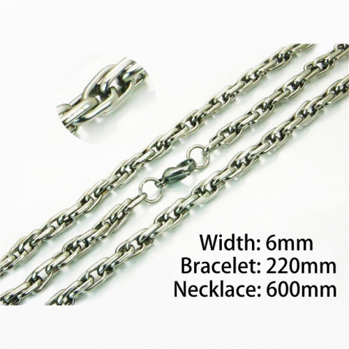 Wholesale Stainless Steel 316L Necklace & Bracelet Set NO.#BC55S0568HMX