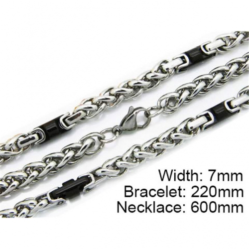 Wholesale Stainless Steel 316L Necklace & Bracelet Set NO.#BC55S0105I30