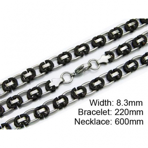 Wholesale Stainless Steel 316L Necklace & Bracelet Set NO.#BC55S0127I20