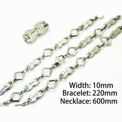 Wholesale Stainless Steel 316L Necklace & Bracelet Set NO.#BC55S0566HMT