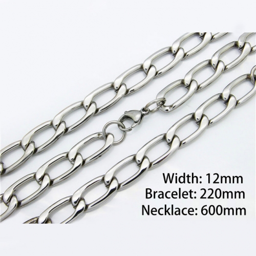 Wholesale Stainless Steel 316L Necklace & Bracelet Set NO.#BC40S0016I40