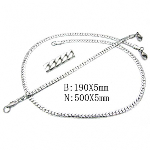 Wholesale Stainless Steel 316L Necklace & Bracelet Set NO.#BC70S0048ML