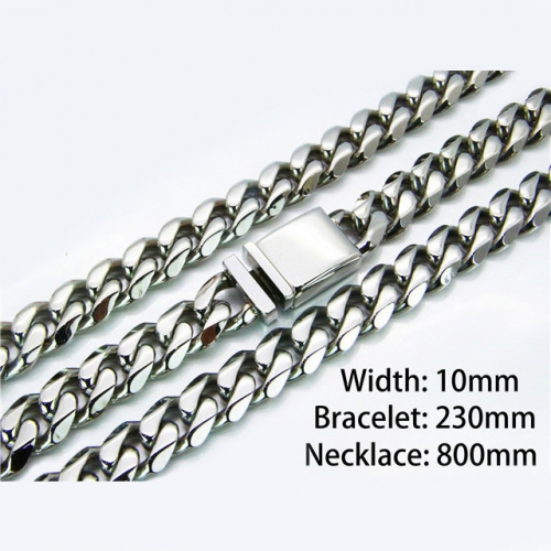 Wholesale Stainless Steel 316L Necklace & Bracelet Set NO.#BC82S0052KKA