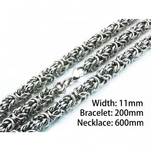 Wholesale Stainless Steel 316L Necklace & Bracelet Set NO.#BC61S0387JOD