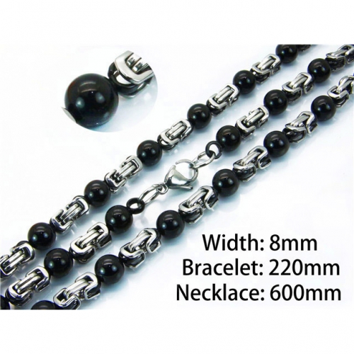 Wholesale Stainless Steel 316L Necklace & Bracelet Set NO.#BC55S0516IJU