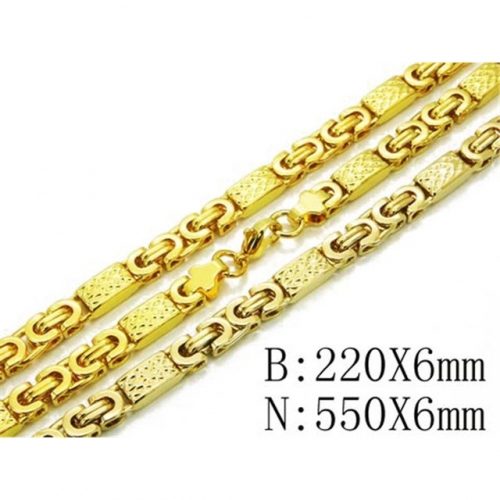 Wholesale Stainless Steel 316L 18K-Gold Jewelry Sets NO.#BC08S0262JHB