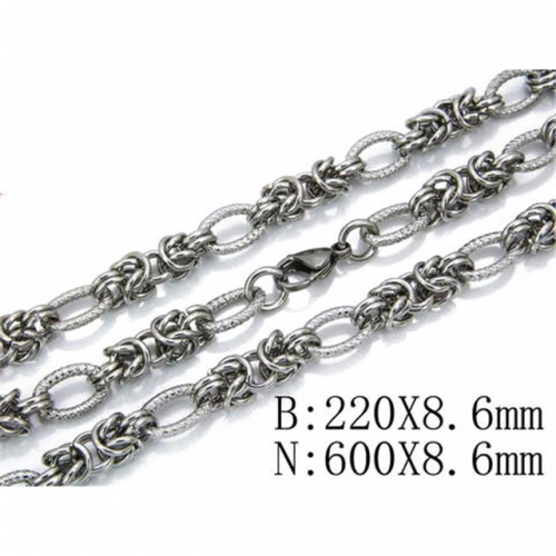 Wholesale Stainless Steel 316L Necklace & Bracelet Set NO.#BC40S0052J25