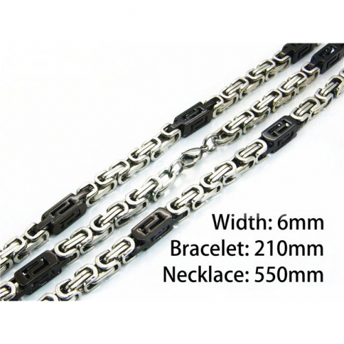 Wholesale Stainless Steel 316L Necklace & Bracelet Set NO.#BC08S0108IMF