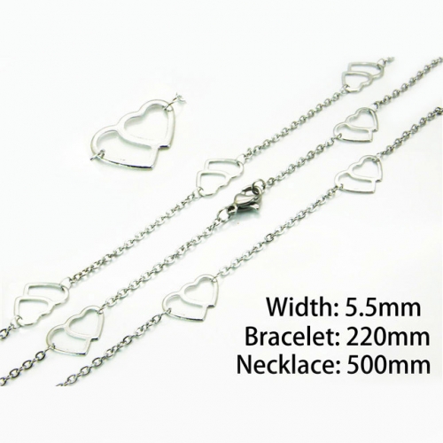 Wholesale Stainless Steel 316L Necklace & Bracelet Set NO.#BC40S0227MG
