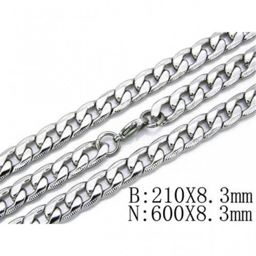 Wholesale Stainless Steel 316L Necklace & Bracelet Set NO.#BC40S0042H25