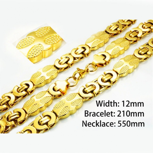 Wholesale Stainless Steel 316L 18K-Gold Jewelry Sets NO.#BC08S0130JLV