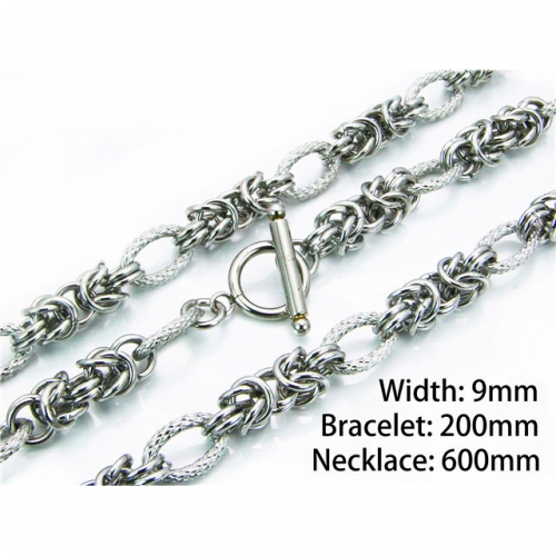 Wholesale Stainless Steel 316L Necklace & Bracelet Set NO.#BC61S0288JZZ