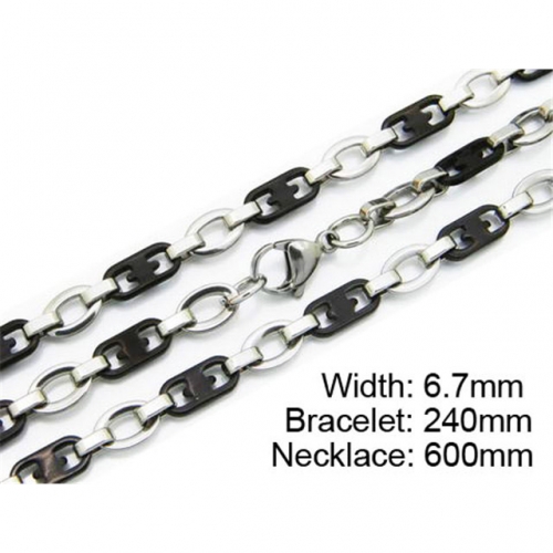 Wholesale Stainless Steel 316L Necklace & Bracelet Set NO.#BC55S0110I20