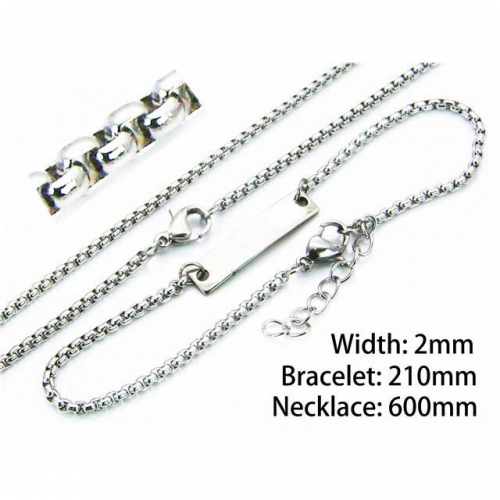 Wholesale Stainless Steel 316L Necklace & Bracelet Set NO.#BC70S0068ML