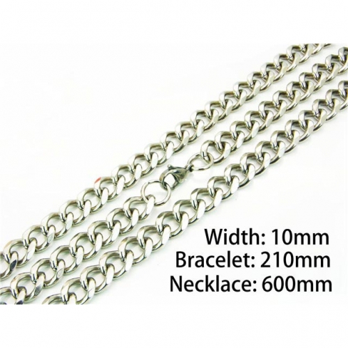 Wholesale Stainless Steel 316L Necklace & Bracelet Set NO.#BC61S0421MW