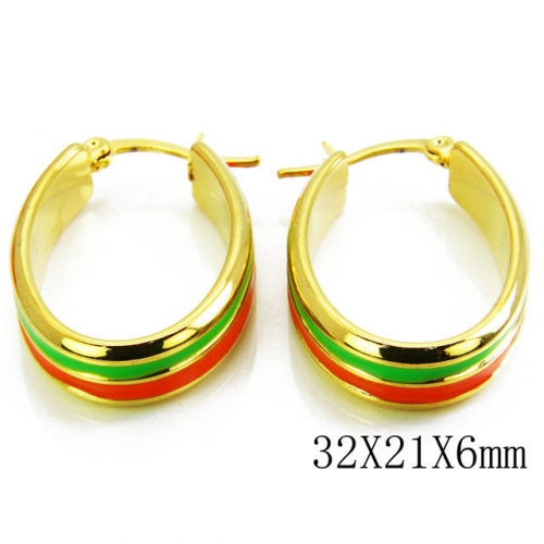 Wholesale Stainless Steel 316L Oval Hoop Earrings NO.#BC70E0025MZ