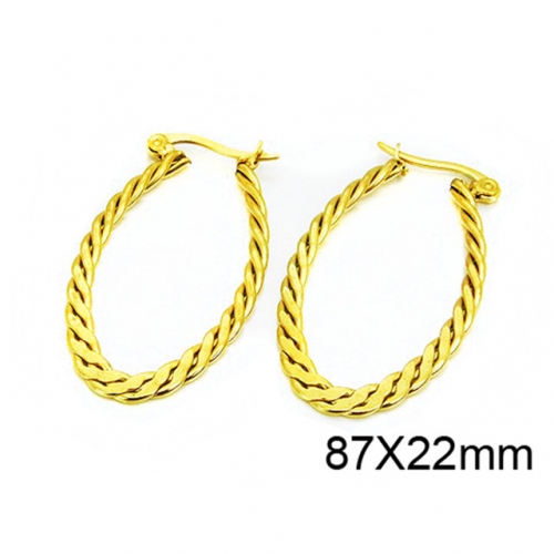 Wholesale Stainless Steel 316L Oval Hoop Earrings NO.#BC64E0253LS