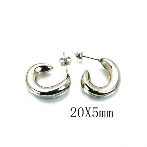 Wholesale Stainless Steel 316L Oval Hoop Earrings NO.#BC08E0040NF